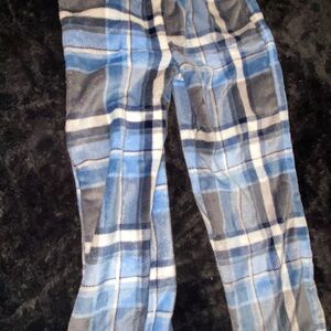 SHEIN Blue and White Plaid Pajama Pants